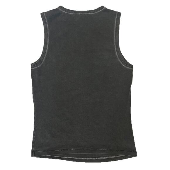 Skims Tank Top Womens Medium Gray High Neck Cotton Blend Muscle Casual - Picture 2 of 7